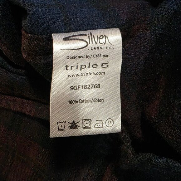 Silver Jeans Flannel Lace Button Up Shirt Burgundy Red Cozy Relaxed NEW Girls 12 - Picture 8 of 8